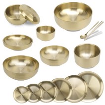 한정식 궁중그릇 티타늄 유기그릇 갈비탕 육개장 비빔밥 한식그릇 웨딩홀 반찬 앞접시 방짜 놋그릇 스테인레스 업소용, 13.프리미엄이중면기