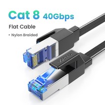 유그린 ugreen usb 허브 전자제품 UGREEN 이더넷 케이블 CAT8 40Gbps 2000MHz CAT 8 네트워킹 면화 꼰 인터넷 Lan 코드 PS 4 라우터 RJ45, [01] 0.5m, [02] Cat 8 Flat Cable