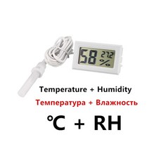미니 lcd 디지털 실내 편리한 온도 센서 습도계 게이지 악기 케이블 온도계 습도계 온도, fy-12 및 케이블
