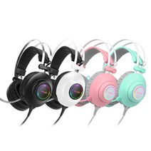 앱코 HACKER 가상 7.1 RGB 진동 노이즈 캔슬링 마이크 3D 초경량 게이밍 헤드셋, N550 ENC, 핑크