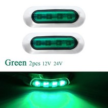 항해 등 2pcs 레드 그린 블루 led 보트 탐색 라이트 데크 방수 활 폰툰 조명 섬, 녹색 2개