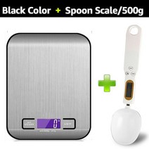 디지털 주방 저울 5kg10kg 식품 다기능 304 스테인레스 스틸 밸런스 lcd 디스플레이 측정 그램 온스 요리 베이킹, 흰색 sp와 검은색, 10kg