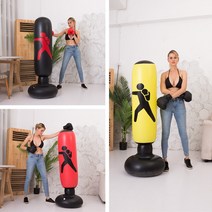 스트레스해소법 쌘드백 안전한 펀칭 에어 샌드백, 샌드백(블랙)+글러브소형