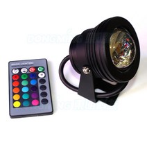 DC 12V 수중 조명 900-1000LM 방수 IP68 블랙 케이스 10W led 풀 RGB + 24 키 IR 원격 컨트롤러