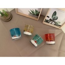 7oz 원형 바다캔들 컵에담긴캔들 제주도바다 젤향초 바다모양캔들, 파랑