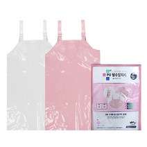 PU 반투명 투명 주방 미용 우레탄 방수앞치마, PU 방수앞치마 핑크 L