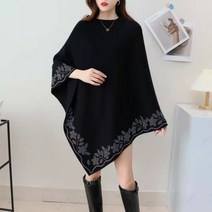 여자 우아한 판쵸 가을 겨울 새로운 다이아몬드 불규칙한 목도리 망토 느슨한 플러스 크기 솔리드 케이프 풀오버 스웨터