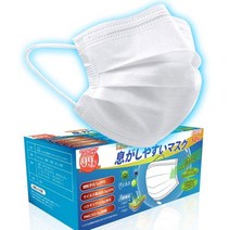 일본직발송 6. Briskyjp 【50장 재고 있음】마스크 부직포 흰색 일회용 마스크 부직포 방진 부직포 3층