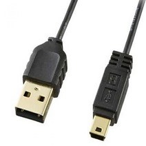 허브몰 / (K)초슬림 USB2.0 Mini 5핀 케이블 0.5M /초슬림 케이블 직경 2.5mm/ 2중 차폐 쉴드/ 트위스트 페어/ 금도금 커넥터핀, 1