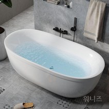 스탠딩욕조 프리 가정용 독립형 호텔 펜션 욕실 스탠딩 아크릴 이동식 타원형 반신욕 욕조, E. 1.6m수도꼭지없음