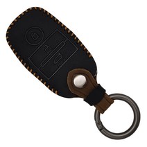 기아 더 모닝 2022년형 리얼가죽 스마트키케이스 키홀더, RLK타입3버튼/블랙