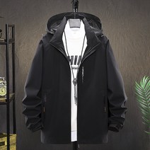 에버유어스 남성 운동 자켓 봄 가을 시즌 패션 캐주얼 코트 야상 후드 바람막이 점퍼 블랙