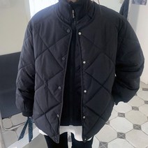 애플망고옷장 겨울 오버핏 하이넥 다이아패딩점퍼