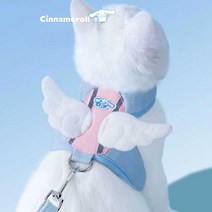 시나모롤 고양이 천사 날개 애견 산책줄, 파란색 시나모롤 M(권장 무게 3-4.5kg)