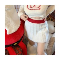 등하원룩 며느리룩 니트 투피스 루즈핏 마실룩 맘룩 상하세트 어린이집 겨울 가을 프렌치 찰토끼 토끼 밍크털 오프닝 상의 여 플리츠 스커트 고급 패션