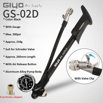 자동차 자전거 GIYO GS-02D/PT 고압 펌프 접이식 자전거 에어 쇼크 펌프 MTB 미니 펌프 (자전거 포크 및 리, 01 GS-02D Pump Black