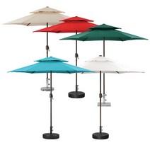 스마트퍼니처 야외 수영장 펜션 테라스 공공기관 정원 통풍형 2층 구조 스틸 프레임 생활방수 고급 원단 파라솔만 야외테이블, 그린(베이스별도)