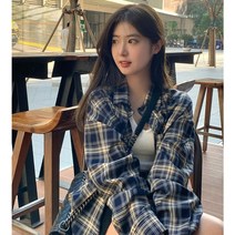 FW 여성 체크 셔츠 봄/여름/가을/겨울 오버핏 여자체크남방 등산/도보/여행/캠핑