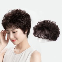 홈해피 100% 인모 여성 정수리 부분 가발 탈모 여자 탑 커버 다크브라운, 상세 참조, 상세 참조