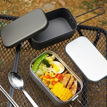 스텐 캠핑 군용 군인 사각 반합 코펠 도시락통, 상품선택, 1-캠핑반합-800ml