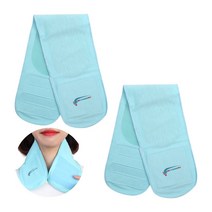 풋인솔 목 주름 관리 보습 마스크 넥링클 스카프 2개, 블루, 1개