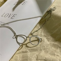 CIUUC 디자인 감각 안경 펜던트 목걸이 패션 스웨터 체인 조수 힙합 스타일 목 장식 남성과 여성 커플 학생 보석