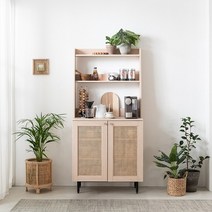 리바트키친 가드니아 라탄 수납장 선반세트 800, 없음