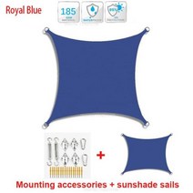 티피텐트 경량티피텐트 그늘막텐트 420D 방수 천막 차양은 야외 정원 해변 캠핑 마당 수영장 텐트 차양 4x5m 에 적합합니다, Royal blue suit+3x3m