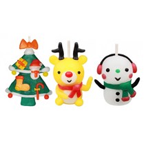 양초만들기 크리스마스 양초 트리양초 산타양초, 3개입(트리+루돌프+눈사람)