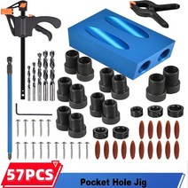 도웰링지그 목공 드릴가이드 포켓 홀 나사 15 도 도웰 조이너리 목수 비스듬한 로케이터 조인트 각도 도구, 6.57PCS