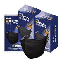 크린가드 컴포트플러스 kf94 황사방역마스크 새부리형 대형, 2팩, 블랙, 20매