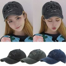 워싱 면 야구모자S943뉴욕자수