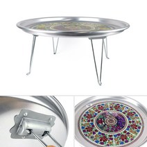 61cm 추억의 옛날 접이식 양은 밥상 술상 테이블 레트로 교자상 양철 발상, 기본