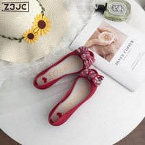 Z3JC 여성 통굽 플랫슈즈 속가보시 웨지힐 단화