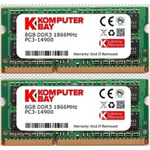 Komputerbay 16GB 듀얼 채널 키트 2X 8GB 204 핀 DDR3-1066 SO-DIMM 1066 PC3-8500 (1066MHz CL7) 용, 16GB (2X 8GB) DDR3 1866MHz