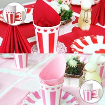 하트 종이컵 6개 생일 파티컵 생일상 돌잔치 테이블 세팅 컵 잔치 행사, 하트컵 핑크