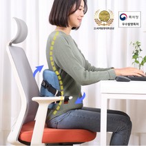 카이로스 척추쿠션 의자등받이 등 허리쿠션 사무실 의자허리받침 거북목교정기, 블루