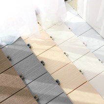 베란다 바닥매트 조립식 데코 발판 타일 18P, 지그재그형, 다크브라운 18P