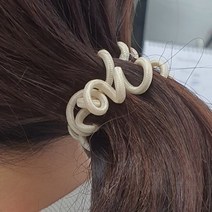 스프링고무줄 실리콘머리끈 실리콘고무줄 베이지 5P