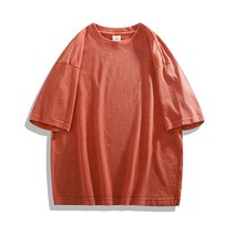 T2023 중량 왁스 염색 260 g 아메카지스타일 클래식 워싱 트렌드 솔리드 무지 반팔 남자 비판함 35 통제함 48