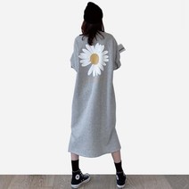 세인트이브 뒷면 포인트 루즈핏 기모 롱원피스