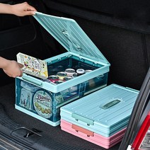 접이식 리빙박스 폴딩박스 수납정리함 다용도 수납, 블루