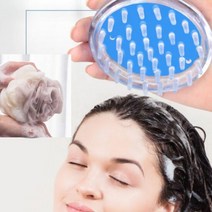 촉촉한 대왕 샤워타올 샤워볼 +샴푸 브러쉬 세트 머리마사지 두, 샤워볼:랜덤색상|샴푸브러쉬:랜덤색상