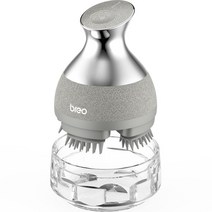 [breo] 전동 헤드 브러쉬 헤드 스파 IPX7 방수 두피 케어 전신 사용 가능 스탠드 첨부 USB 충전 생일 선물 크리스마스- scalp 2 - (스톤 실버)