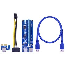 chipal ver006c pci-e 라이저 카드 006c pcie 1x 16x 익스텐더 60cm 100cm usb 3.0 케이블 sata 6pin 전원 코드 그래픽 카드용, 0.6m