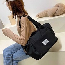 여행용 접이식 대용량 숄더백 더블백 짐가방 캠핑 빅사이즈 세컨백, 블랙