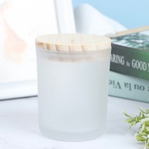 캔들만들기재료 캔들유리용기 소이캔들만들기 DIY양초 컵 친환경 콩 유리 병 나무 뚜껑 포함 향기로운, 02 Transparent
