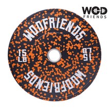 [와드프렌즈] 오렌지 플렉 올림픽 범퍼 플레이트 15LB (2PCS), 컬러:오렌지 / 무게:15LB