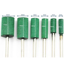 폴리싱 광택기 무선 듀얼 6pcs 고무 실린더 헤드 연마 그라인딩 드릴링 도구 45681012mm 금속, 한개옵션0