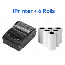 무제한미니 블루투스 휴대용 무선 감열식 영수증 프린터 58mm Loyverse POS 무료 앱 SII 안드로이드, 03 BK Add 6Rolls_01 EU 플러그